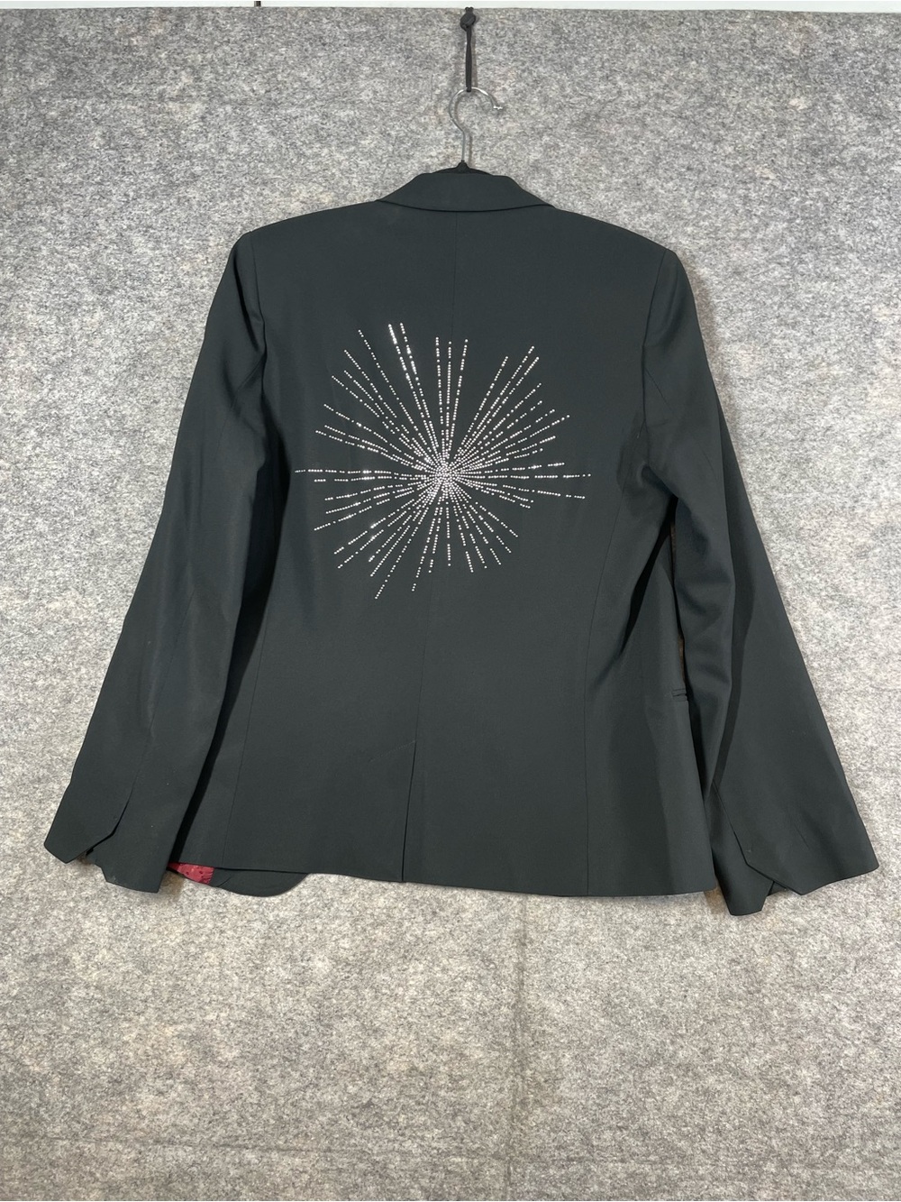 Zadig & Voltaire Ved’y Solar Black Blazer 40 Rhinestone Starburst Designer - Picture 11 of 16
